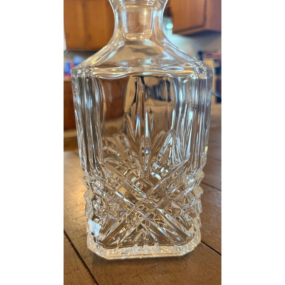 VIntage Cristal D'Arques-Durand Square Decanter with Stopper Masquerade 10.25
